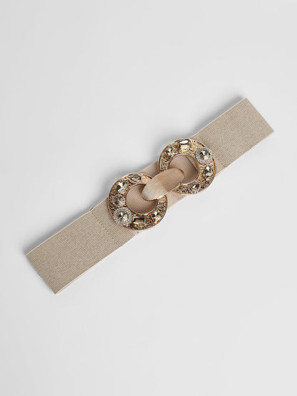 The Cristal Halo Elastic Belt - Saltbox Beige