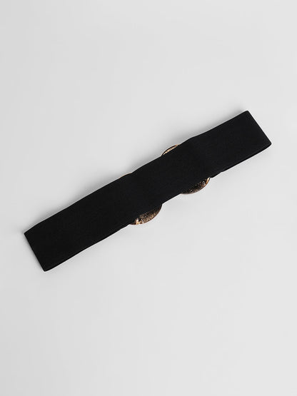 The Cristal Halo Elastic Belt - Raven Black