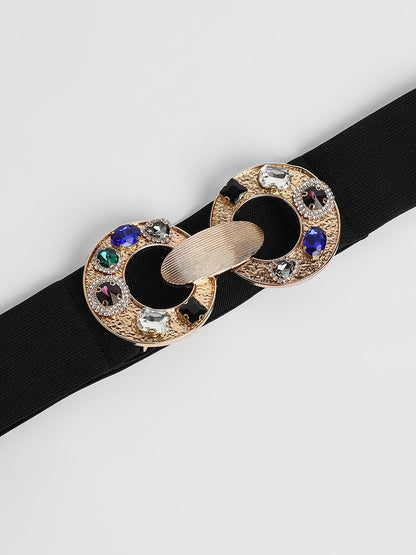 The Cristal Halo Elastic Belt - Raven Black