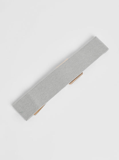 The Tortoiseshell Elastic Belt - Metallic Silver