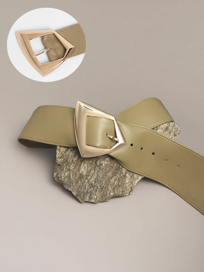 The Volcan Buckle Belt - Ecru Beige