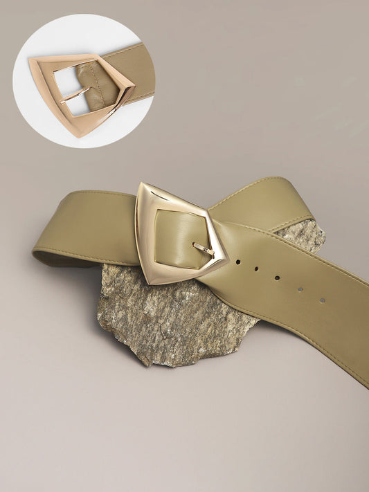 The Volcan Buckle Belt - Ecru Beige