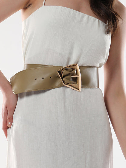 The Volcan Buckle Belt - Ecru Beige