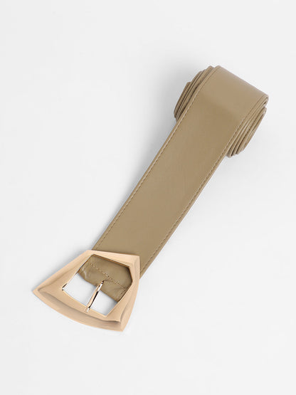 The Volcan Buckle Belt - Ecru Beige