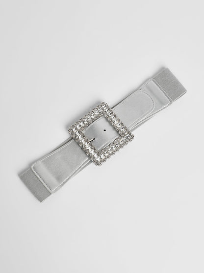 The Quartz Quad Elastic Belt - Metallic Silver