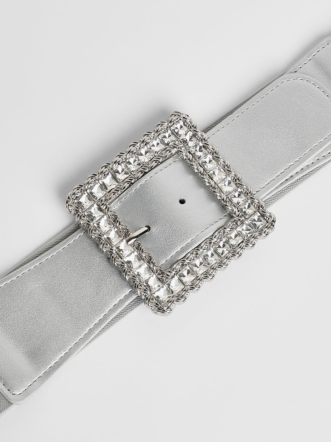 The Quartz Quad Elastic Belt - Metallic Silver