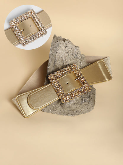 The Quartz Quad Elastic Belt - Champayne Gold
