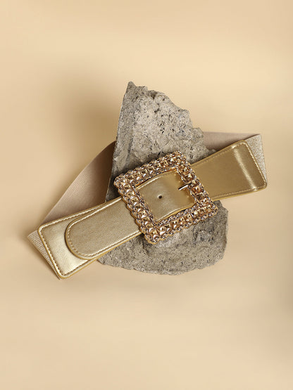 The Quartz Quad Elastic Belt - Champayne Gold