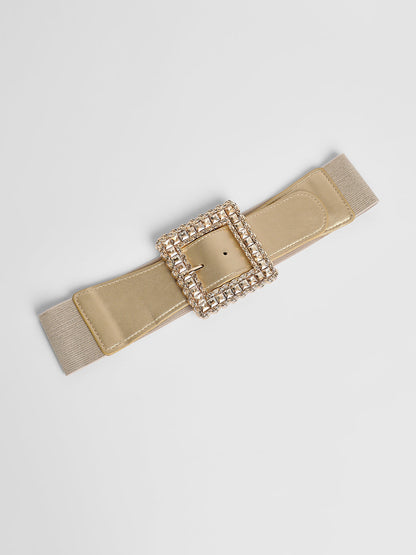 The Quartz Quad Elastic Belt - Champayne Gold
