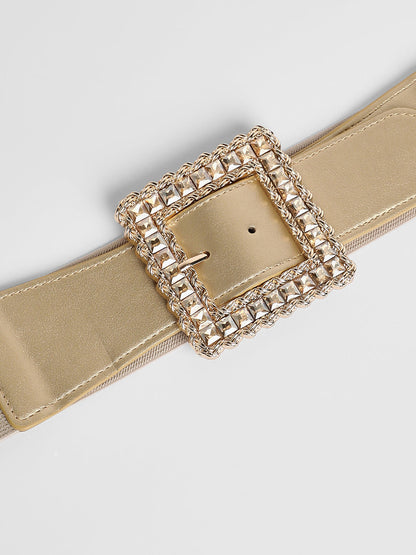 The Quartz Quad Elastic Belt - Champayne Gold