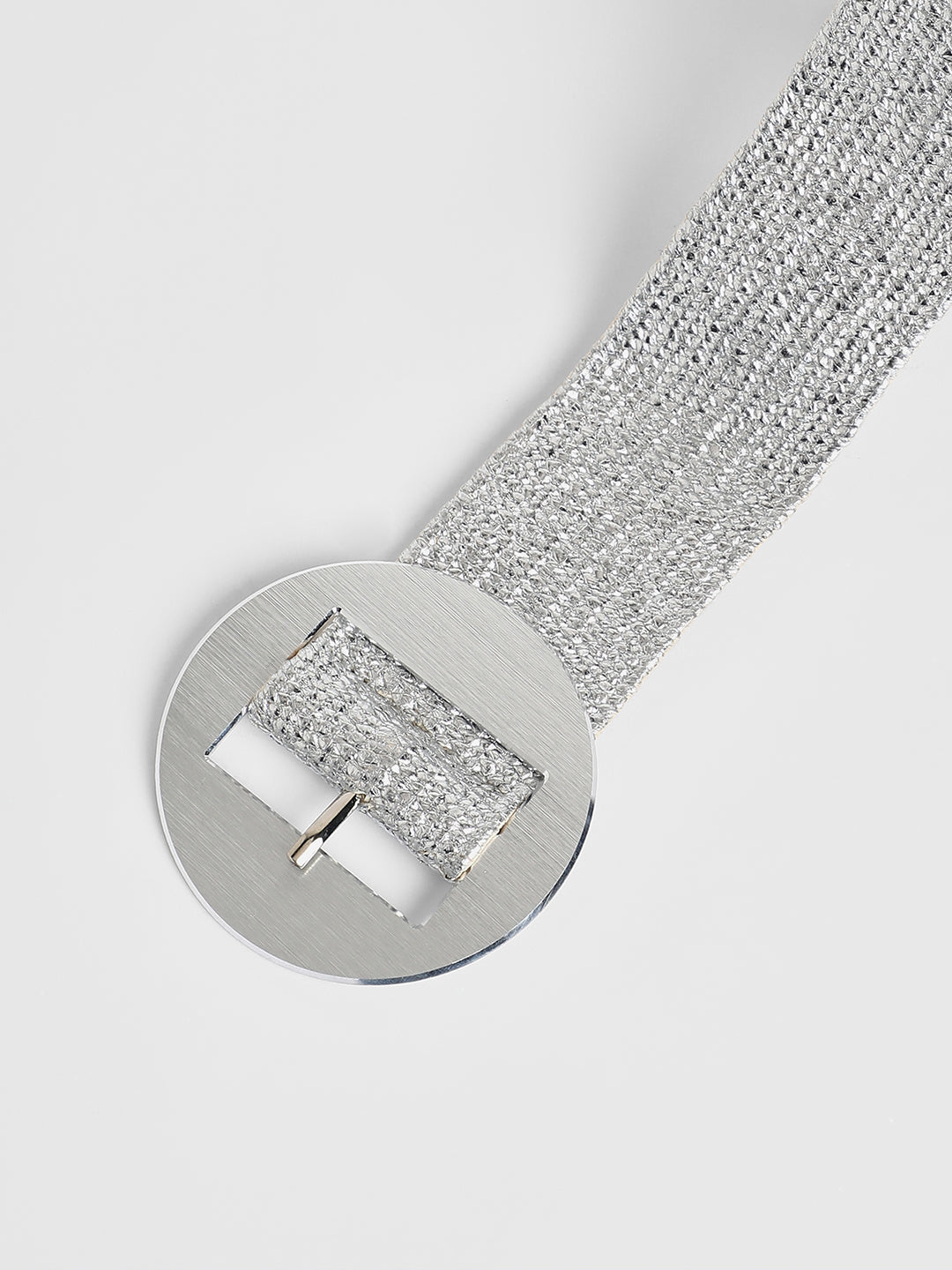 The Straw Buckle Belt - Metallic Silver