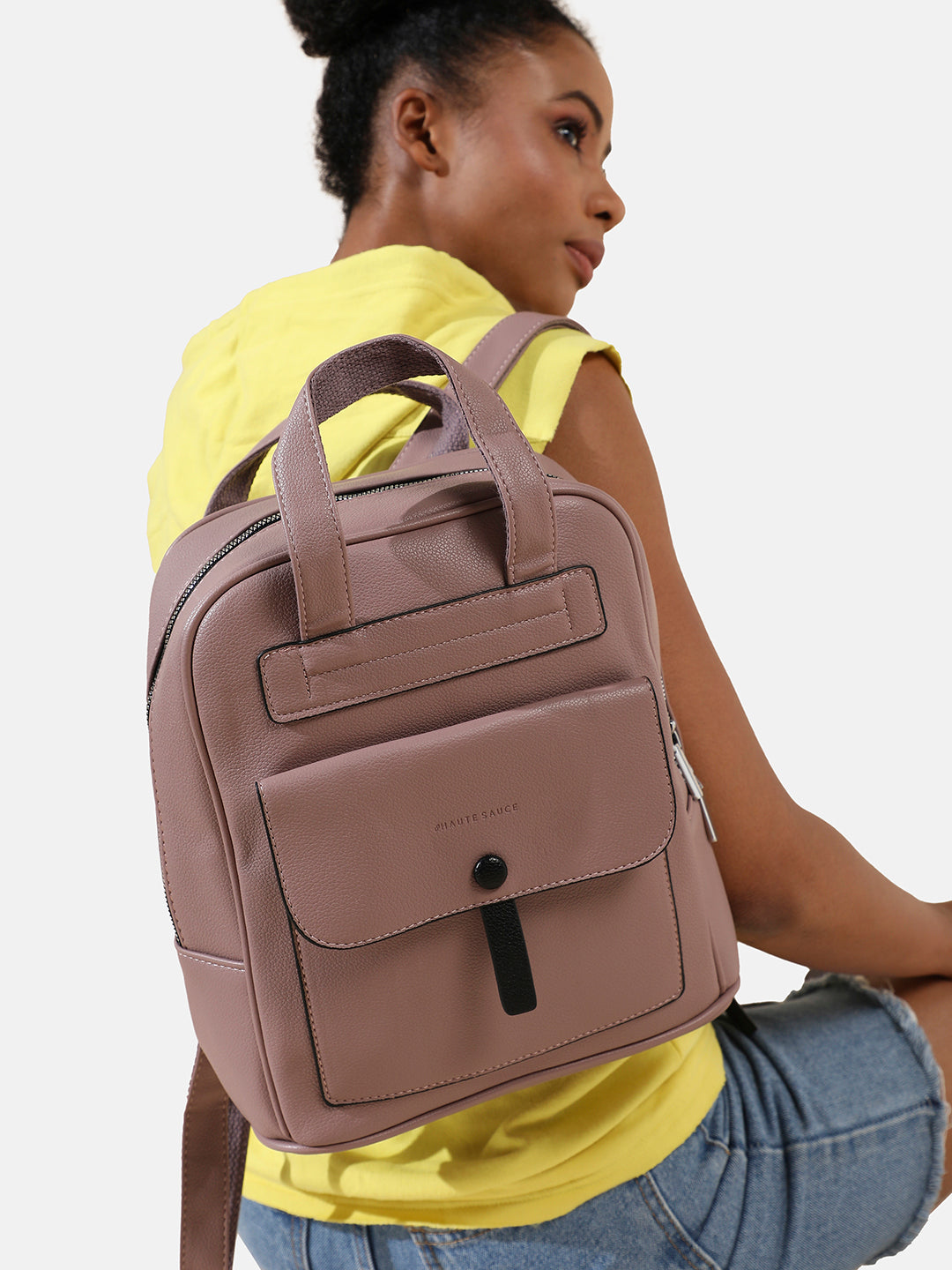 Top Handle Backpack - Nude Pink