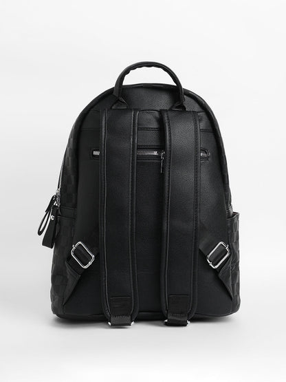 The Checkered Curve Backpack - Onyx Black
