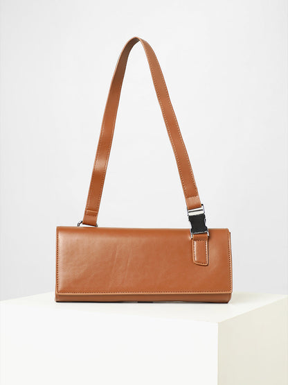 Brown Rectangular Handbag