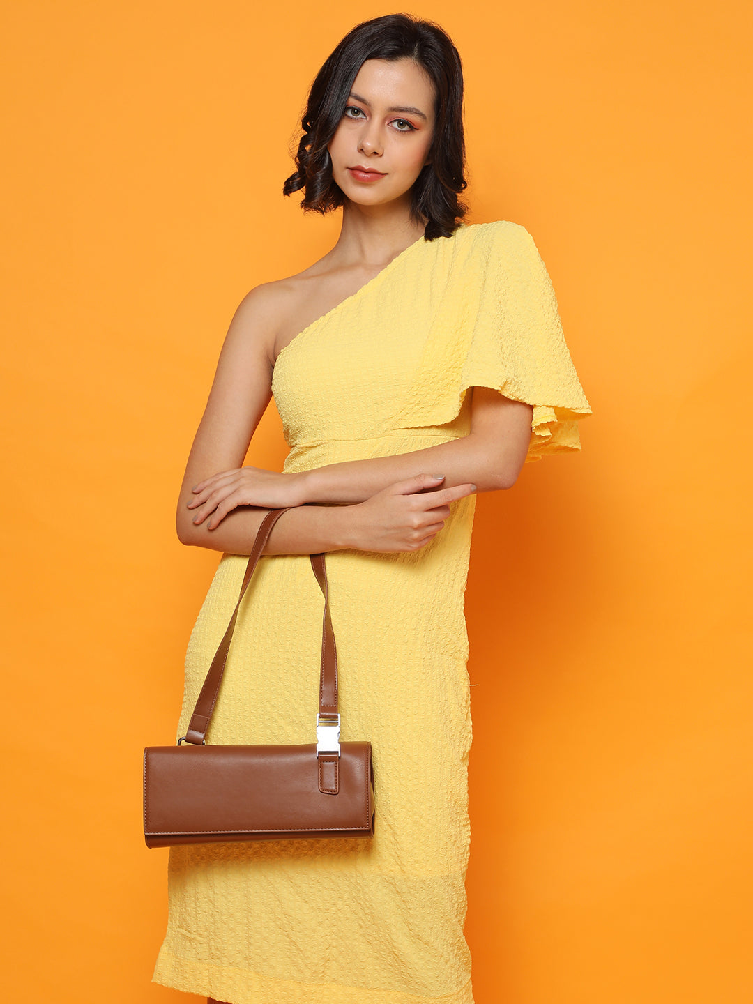 Brown Rectangular Handbag