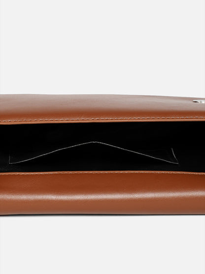 BROWN RECTANGULAR HANDBAG