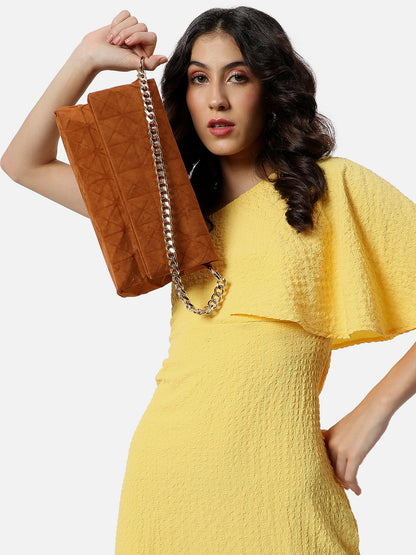 Almond Allure Brown Handbag