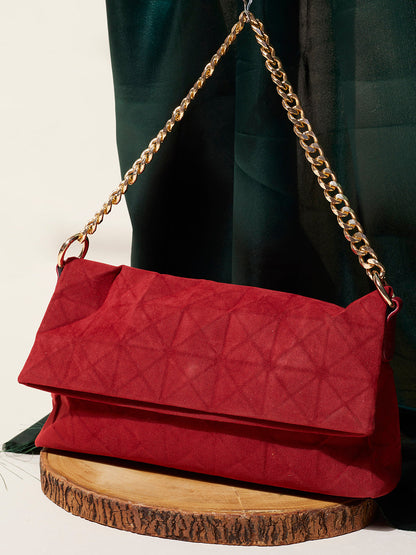 Rosemarie Maroon Clutch