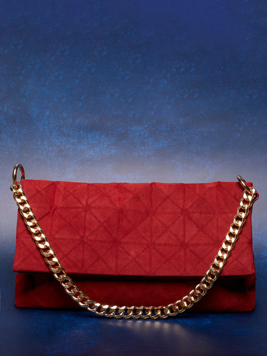 Rosemarie Maroon Clutch