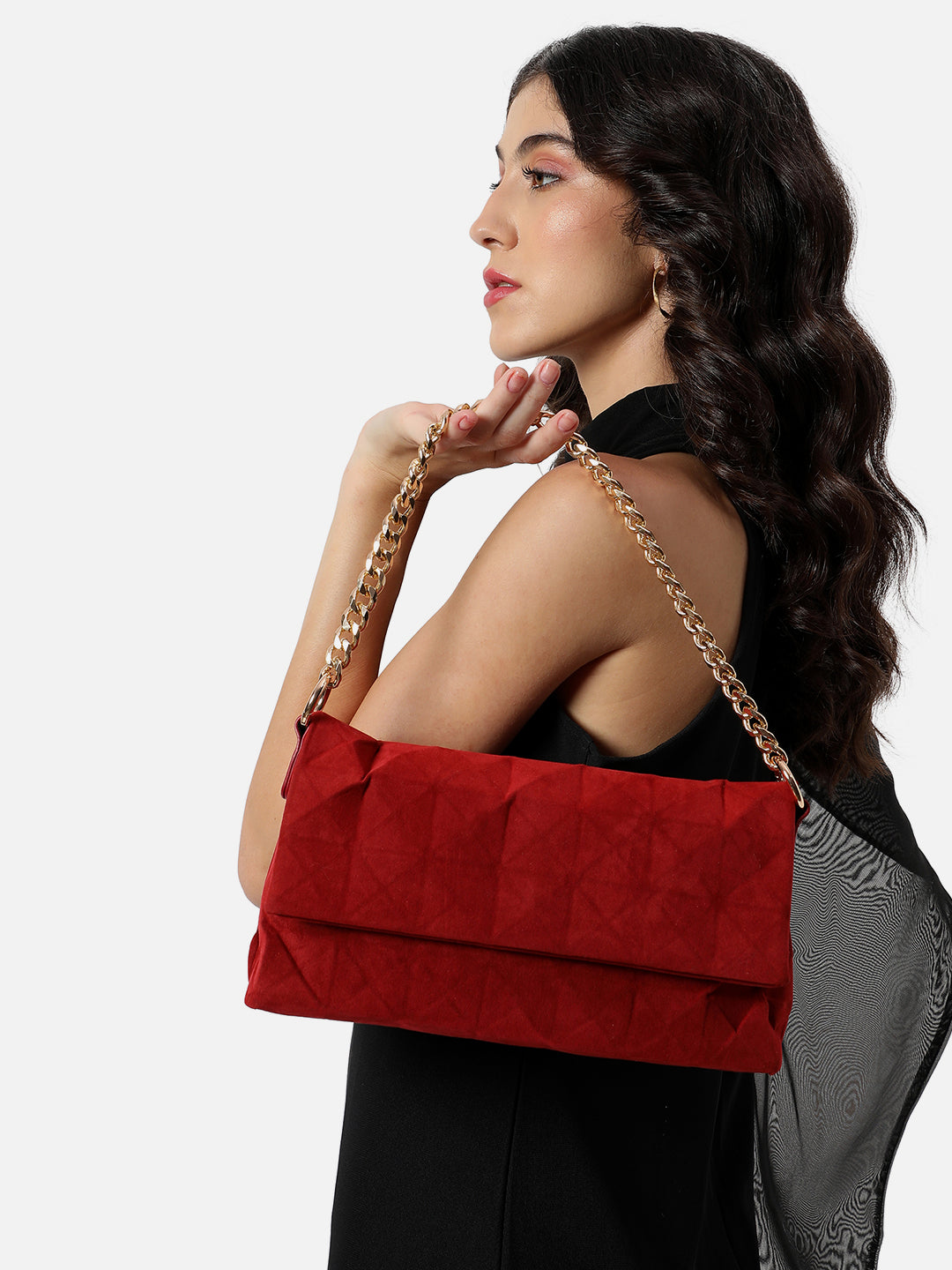 Rosemarie Maroon Clutch