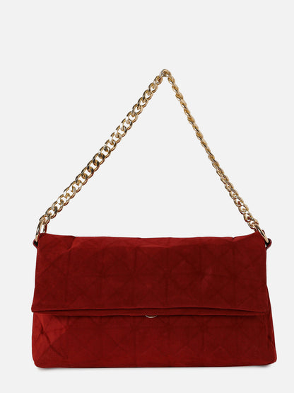 Rosemarie Maroon Clutch