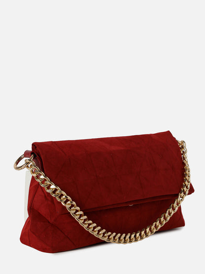 Rosemarie Maroon Clutch