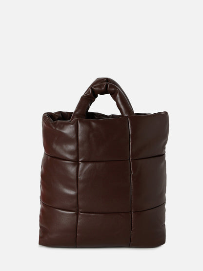 Mystical Quilted Dark Brown Tote Bag