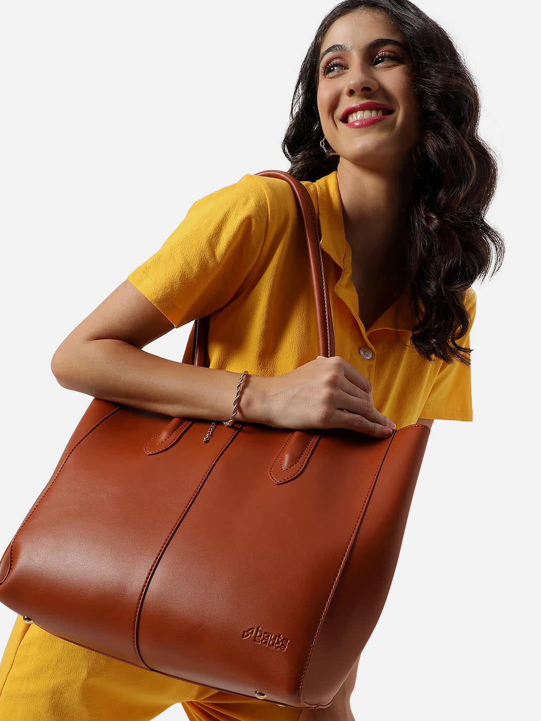 Tug N Tote Brown Bag With Pouch Set