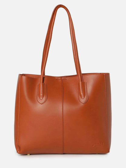 Tug N Tote Brown Bag With Pouch Set