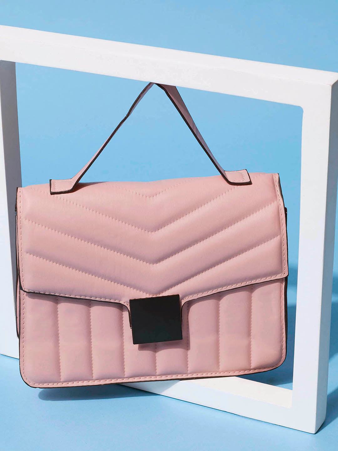 Luxe Quilted Pink Cross Body Bag