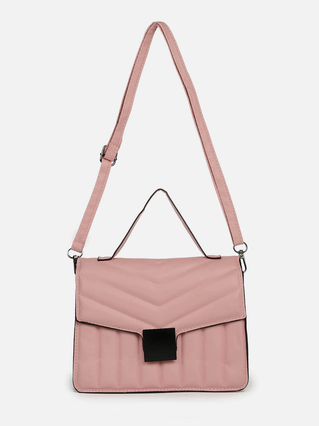 Luxe Quilted Pink Cross Body Bag
