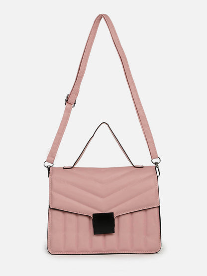 Luxe Quilted Pink Cross Body Bag