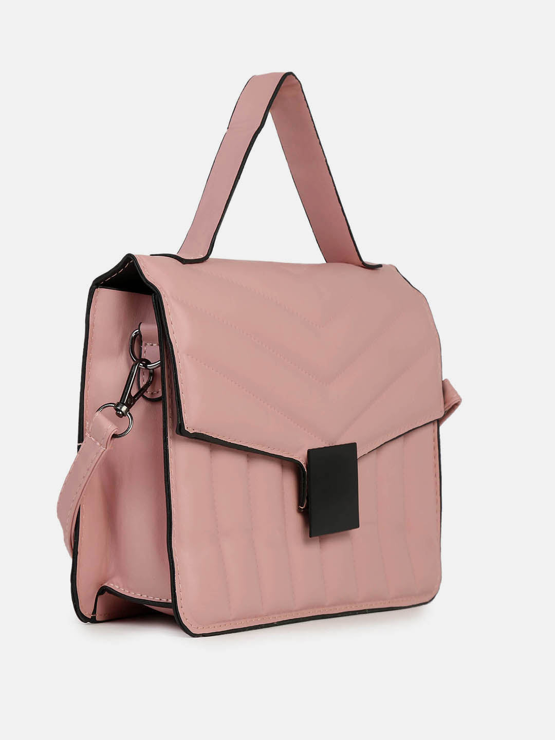 Luxe Quilted Pink Cross Body Bag