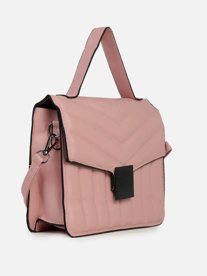 Luxe Quilted Pink Cross Body Bag