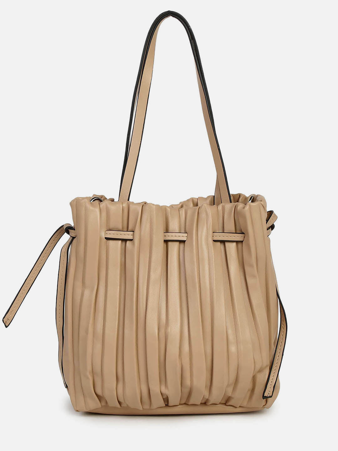 Tug-And-Go Beige Bucket Bag
