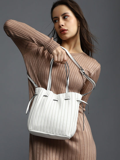 Tug-And-Go White Bucket Bag