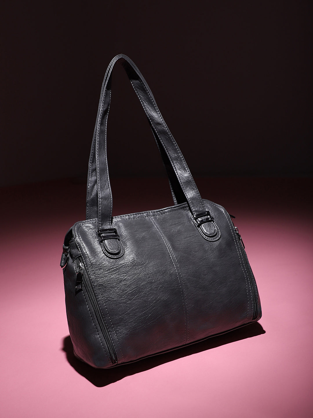 Everyday Side-Zip Handbag - Grey