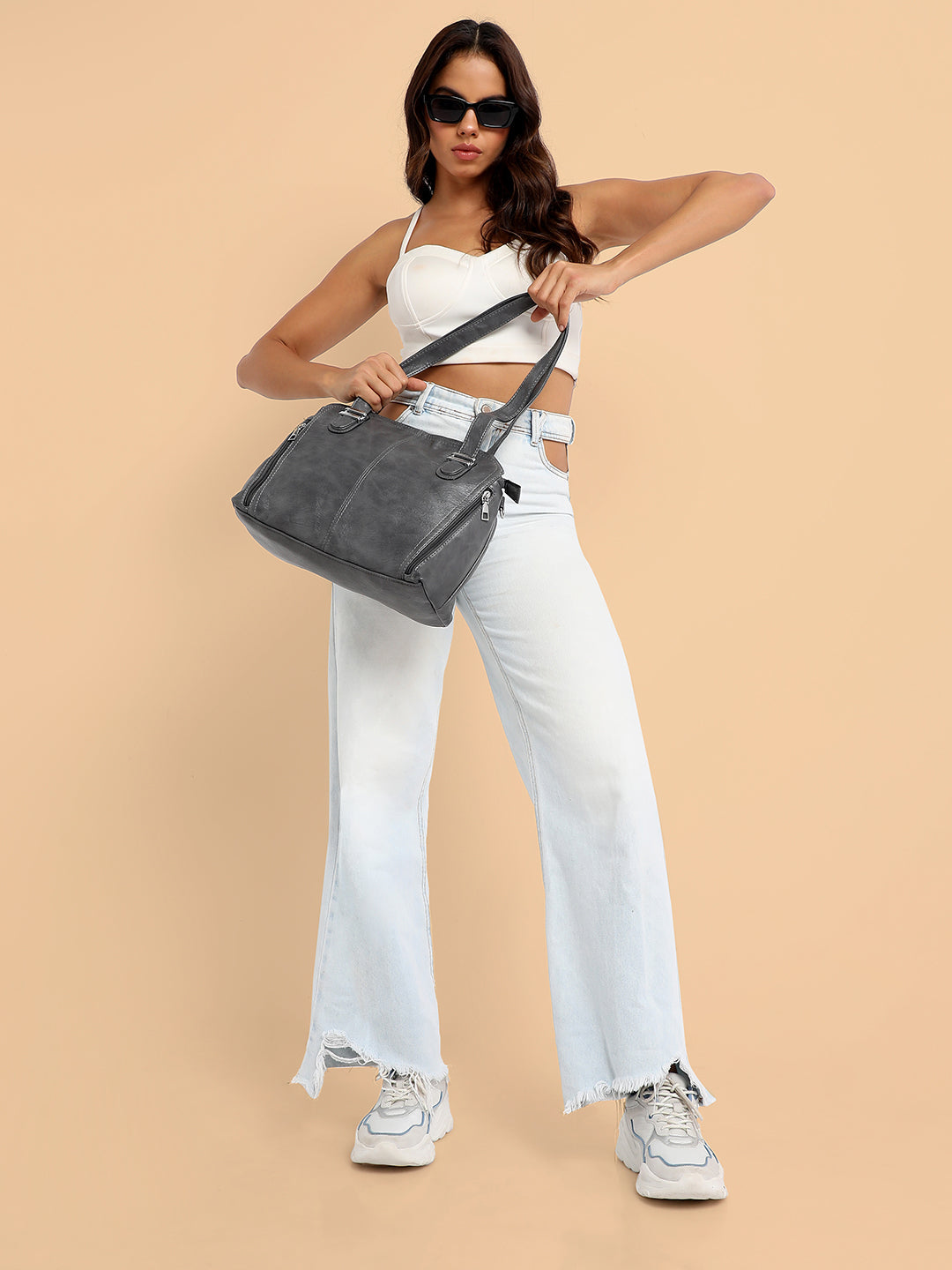 Everyday Side-Zip Handbag - Grey