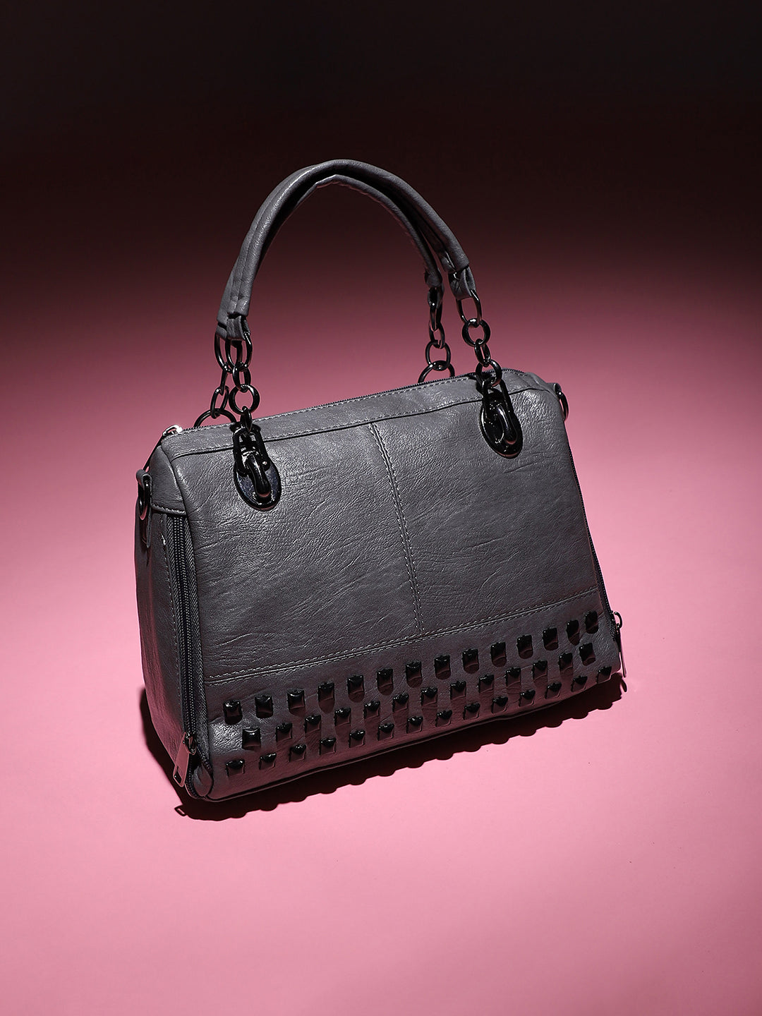 Studded Handbag - Grey