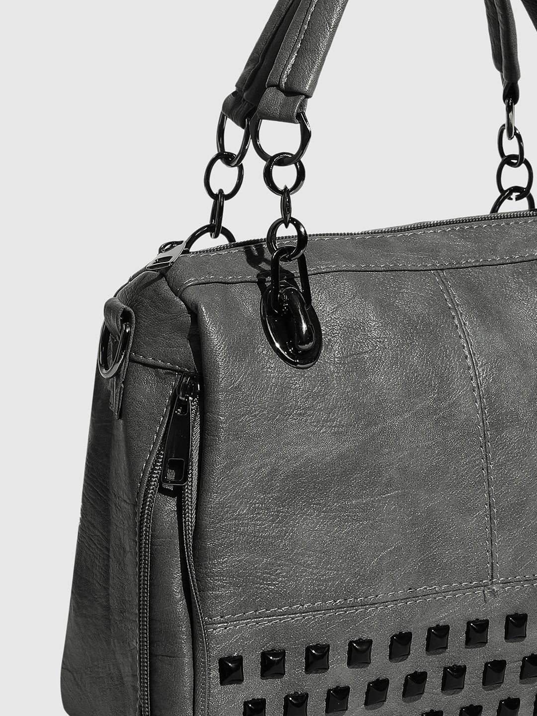 Studded Handbag - Grey