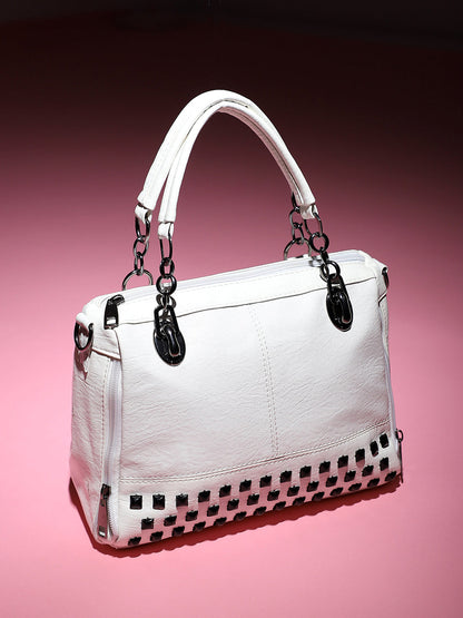 Studded Handbag - White