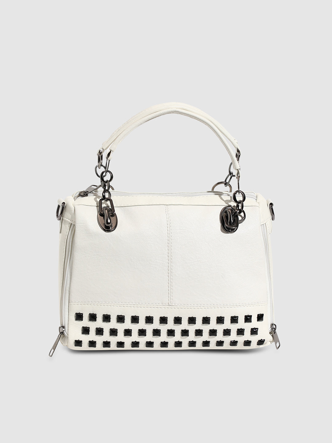 Studded Handbag - White