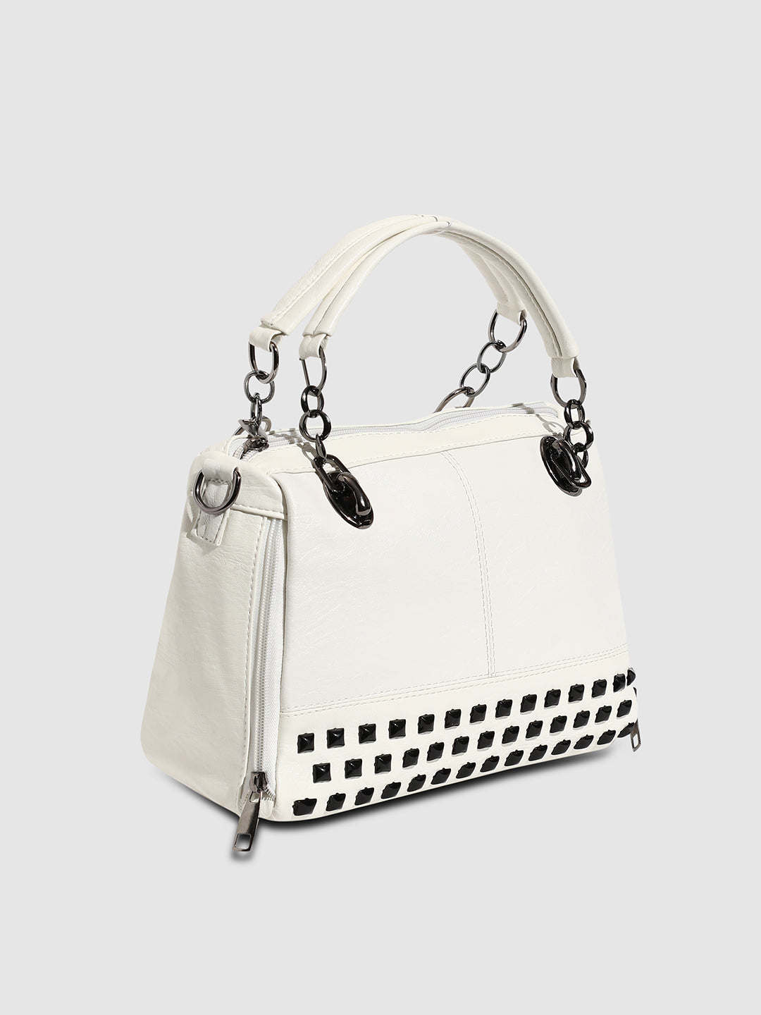 Studded Handbag - White