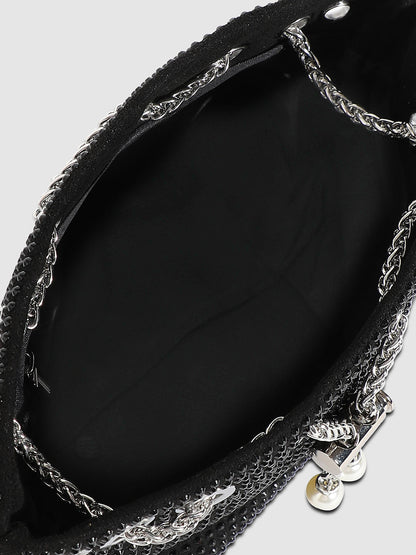 Stud Chain Handbag - Black
