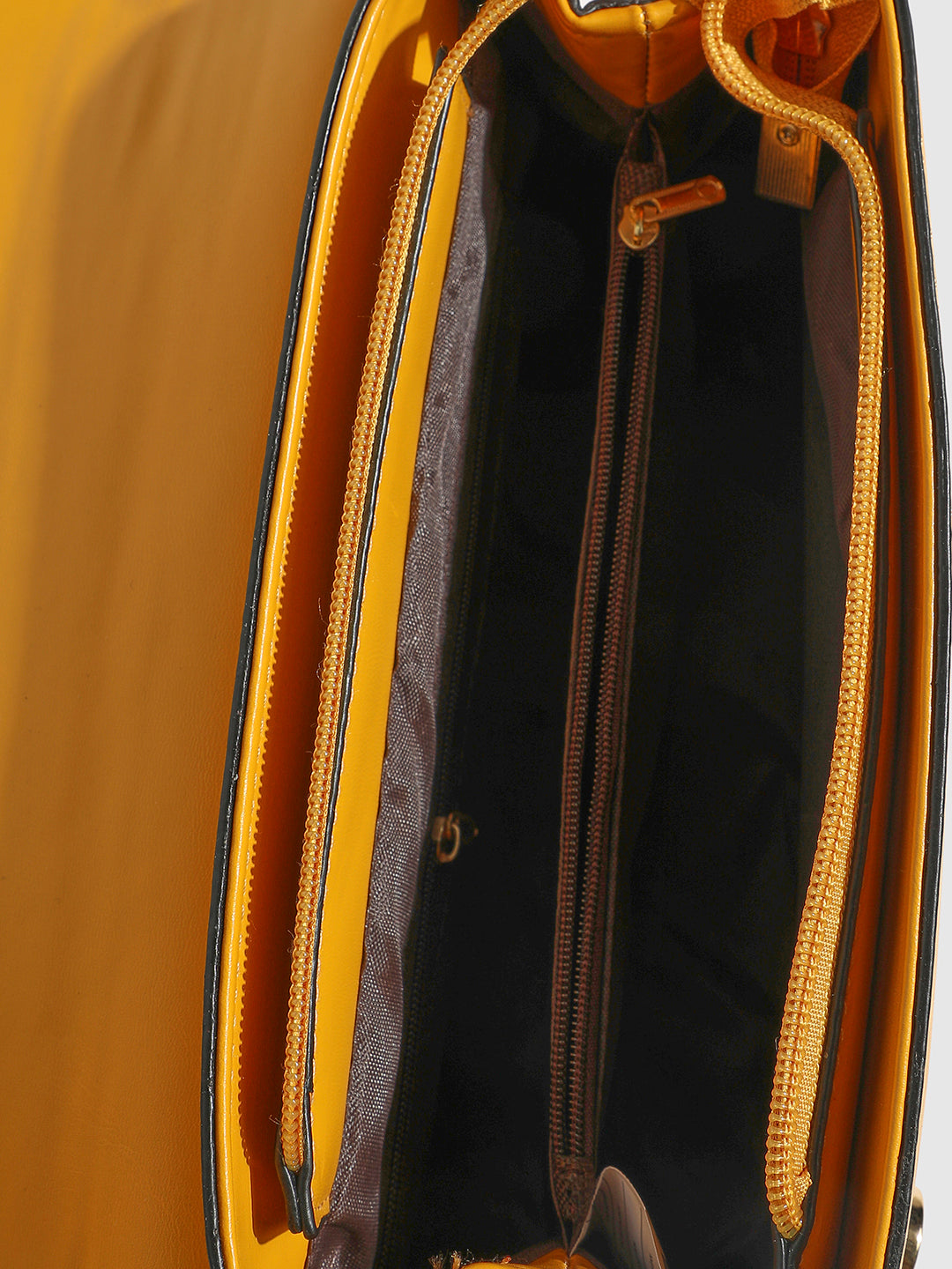 Structured Flap Handbag - Yellow 