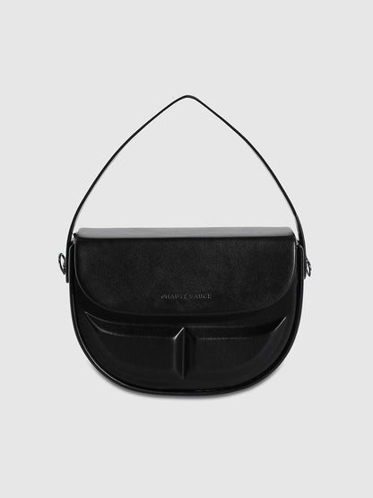 Structured Curve Handbag - Black