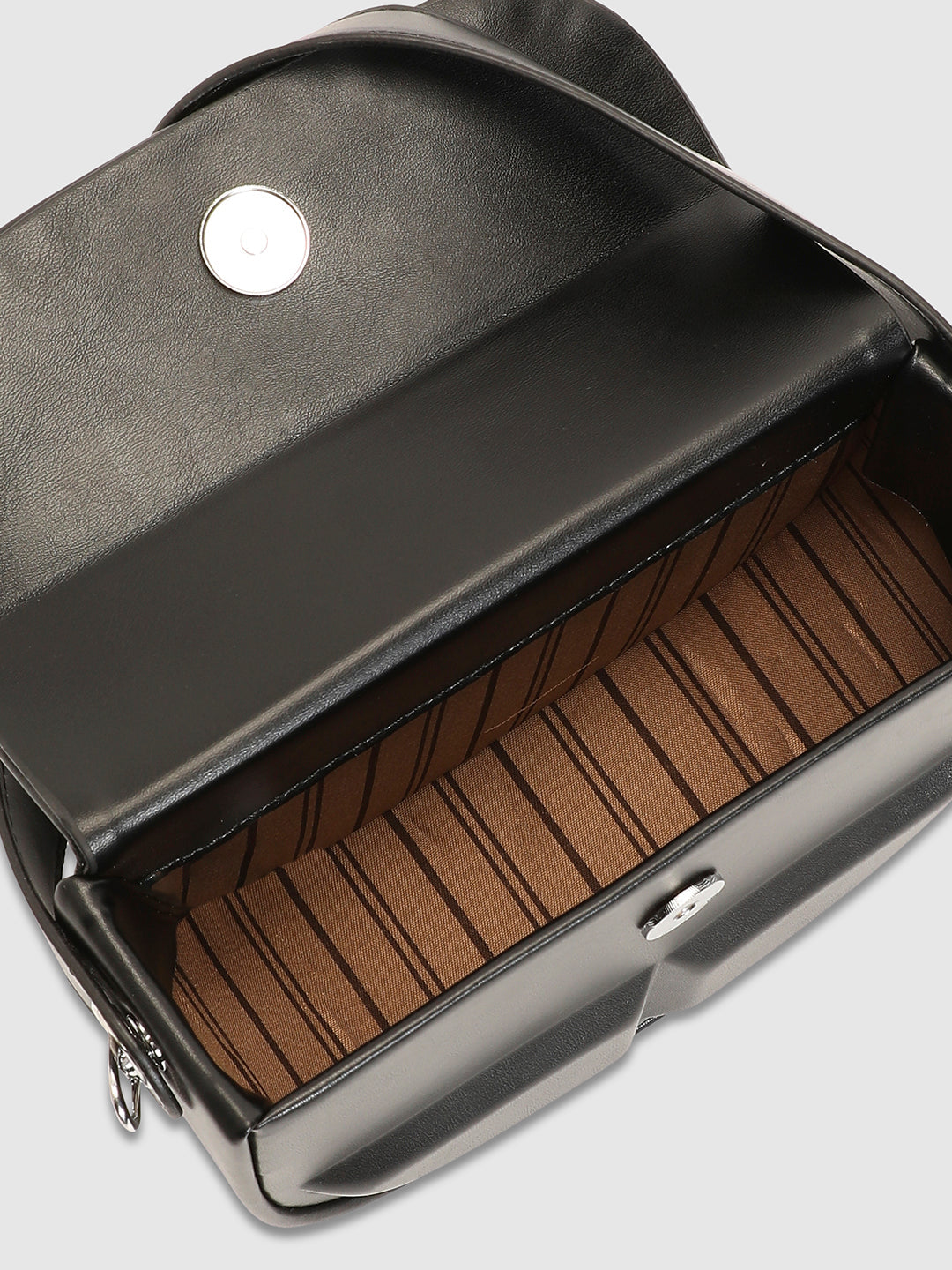 Structured Curve Handbag - Black