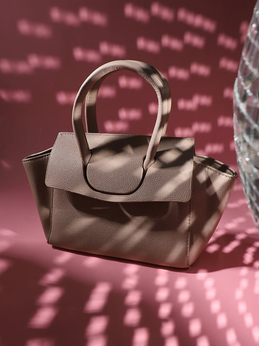 Over The Flap Mini Handbag - Beige