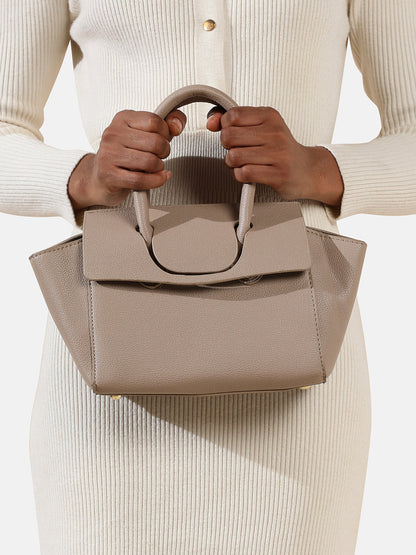 Over The Flap Mini Handbag - Beige