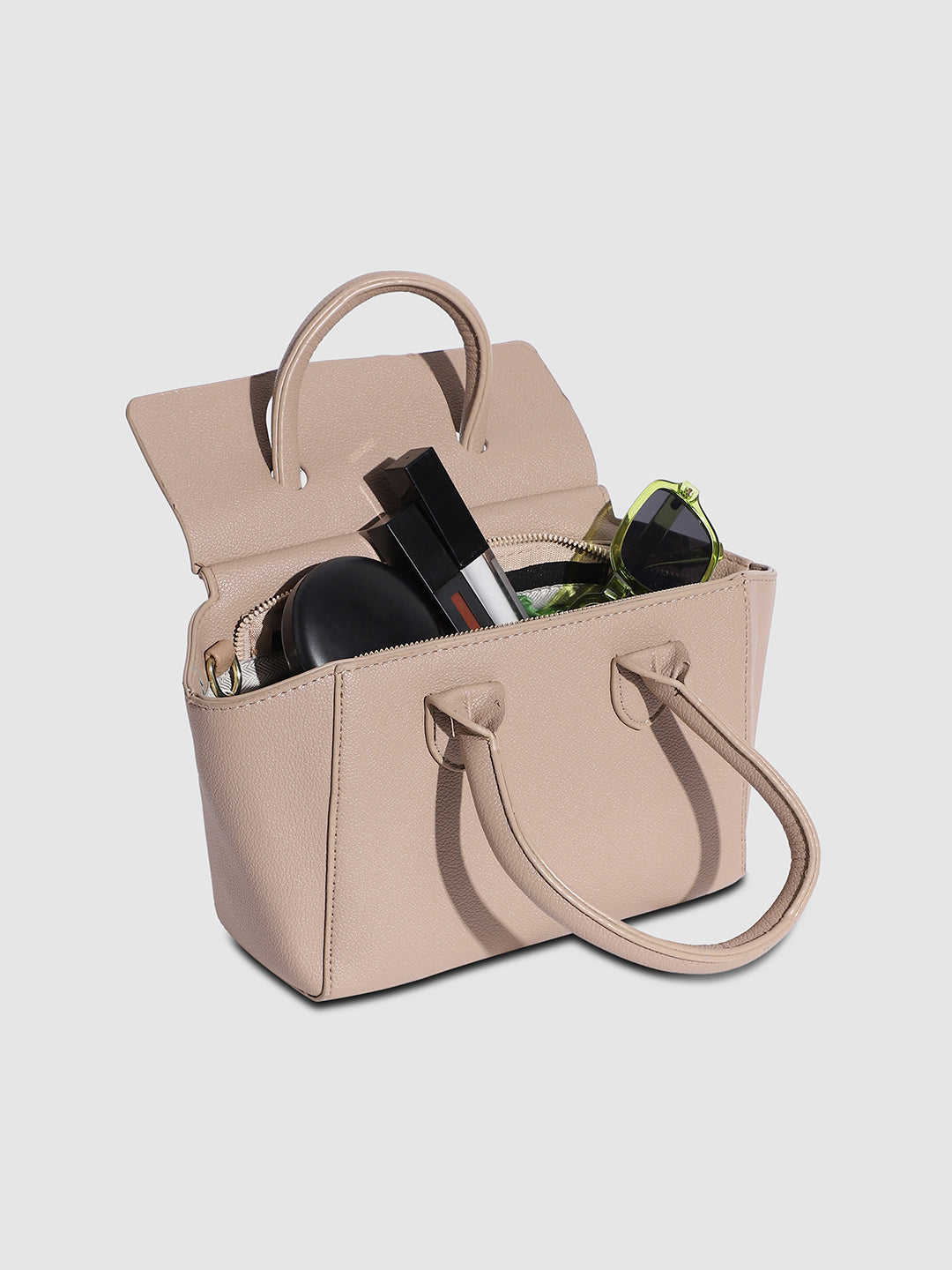 Over The Flap Mini Handbag - Beige